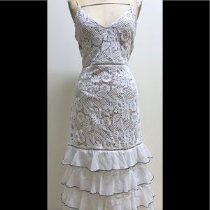 Bohemian Ruffle Dress with Hand Made Lace Work.